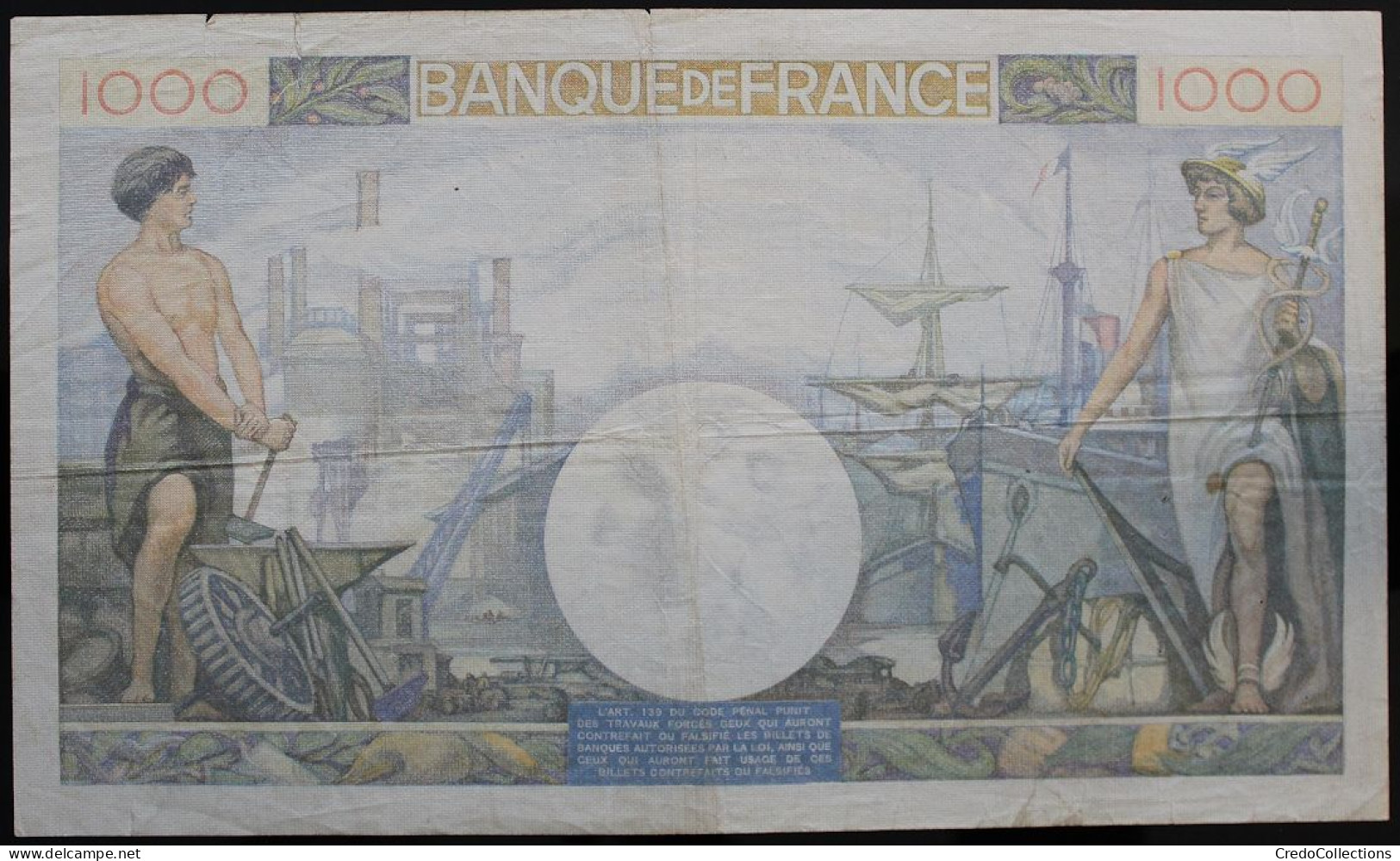 France - 1000 Francs - 6-2-1941 - PICK 96b / F39.4 - TB+ - 1 000 F 1940-1944 ''Commerce Et Industrie''