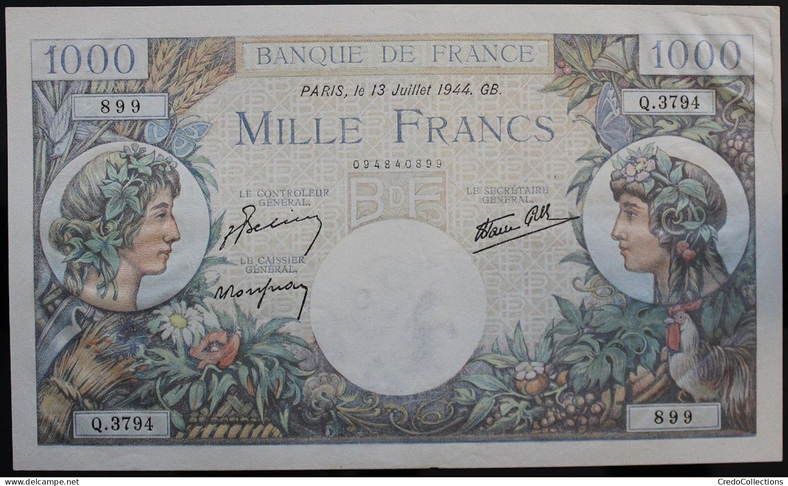 France - 1000 Francs - 13-7-1944 - PICK 96b / F39.11 - SUP+ - 1 000 F 1940-1944 ''Commerce Et Industrie''
