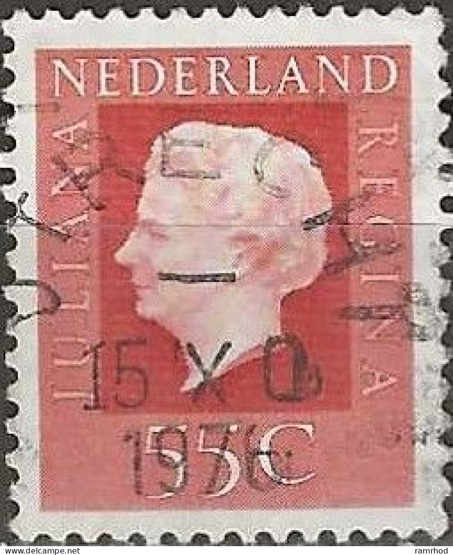 NETHERLANDS 1969 Queen Juliana - 55c. - Red FU - Gebraucht
