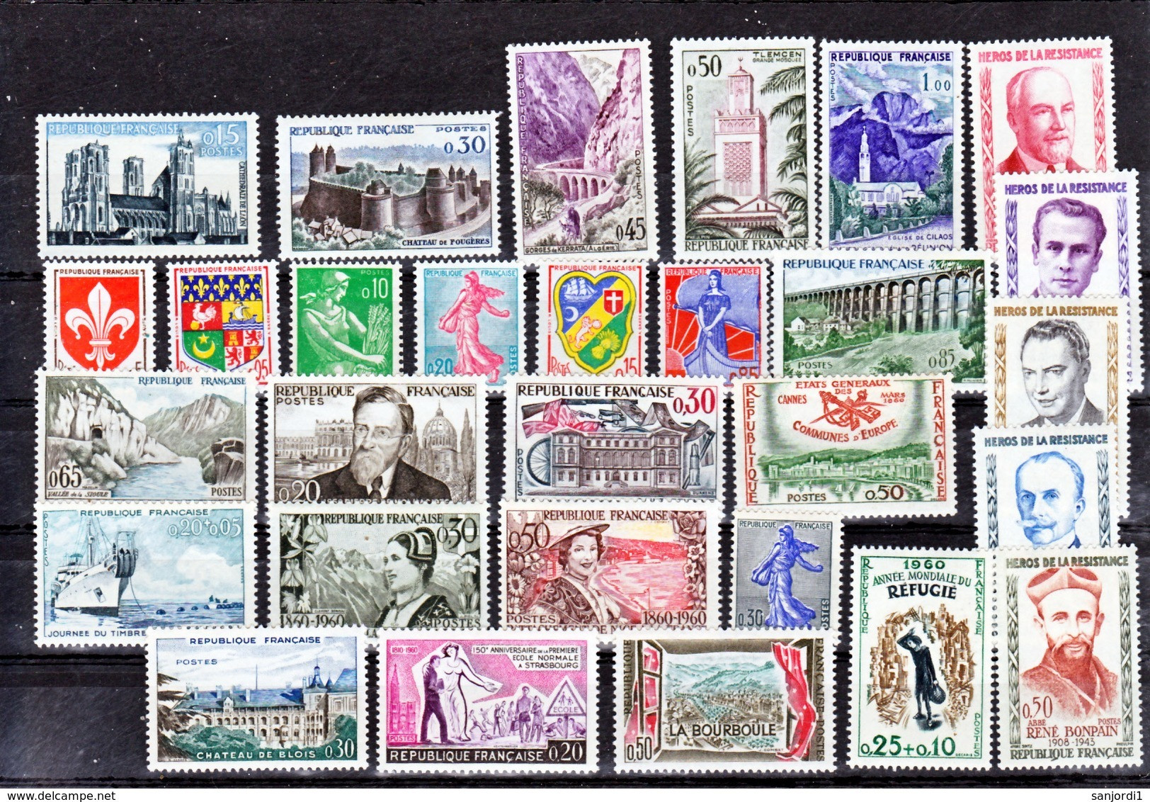 France 1960 1230 1280 Année Poste Neuf ** TB MNH SiN CHARNELa Cote 83 - 1960-1969