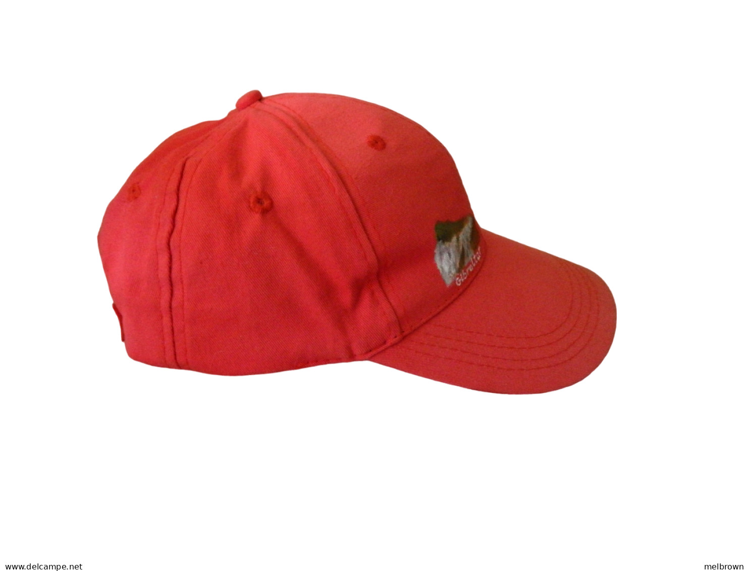 Red GIBRALTAR Hand Painted Baseball Cap - Size 57 Cm Adjustable - Other & Unclassified