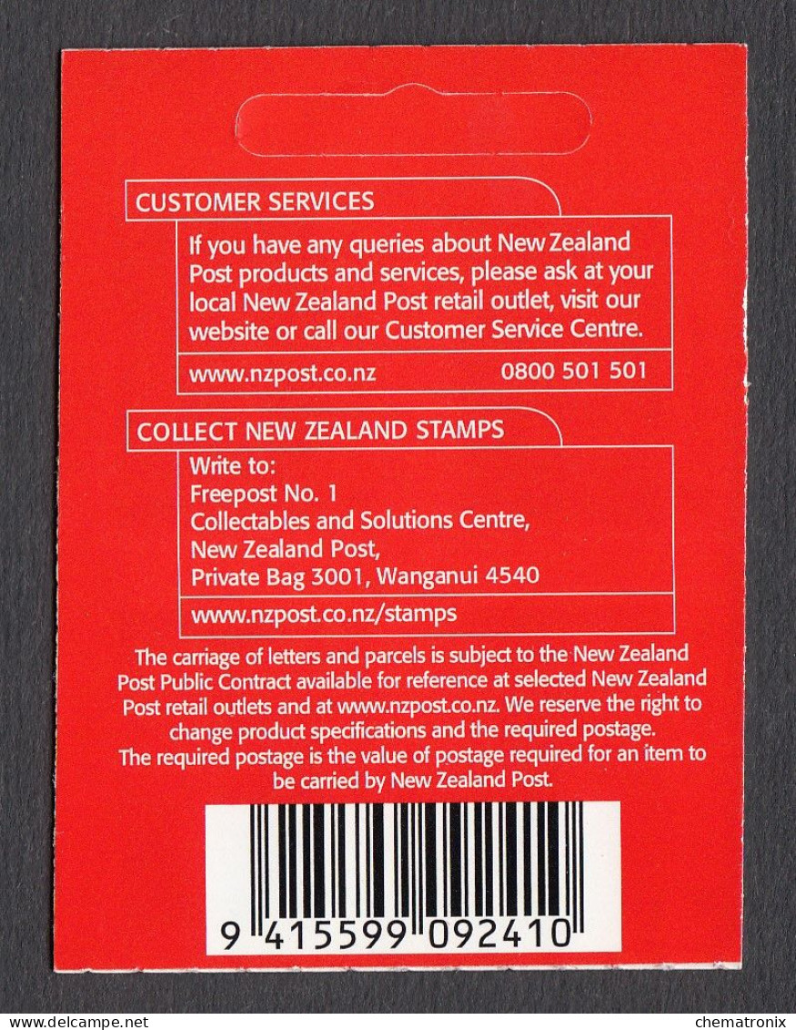 New Zealand 2010 - Scenic Definitives - Self-Adhesive Booklet - MNH ** - Cuadernillos