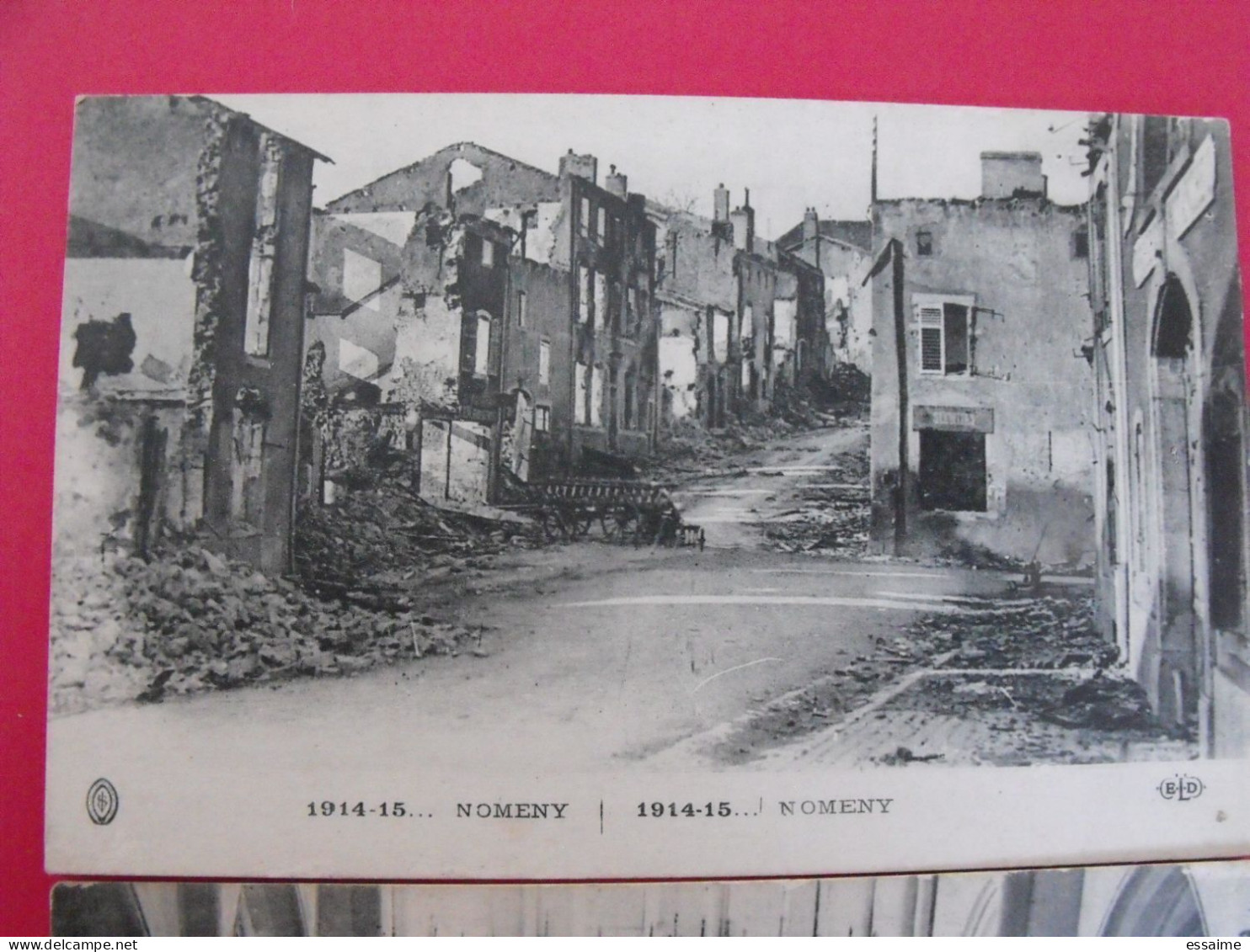 Lot De 2 Cartes Postales. Meurthe Et Moselle 54. Nomeny. église Bombardement Ruines - Nomeny