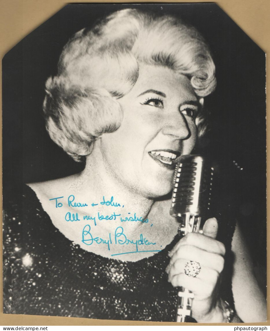 Beryl Bryden (1920-1998) - English Jazz Singer - Rare Signed Nice Photo - COA - Zangers & Muzikanten