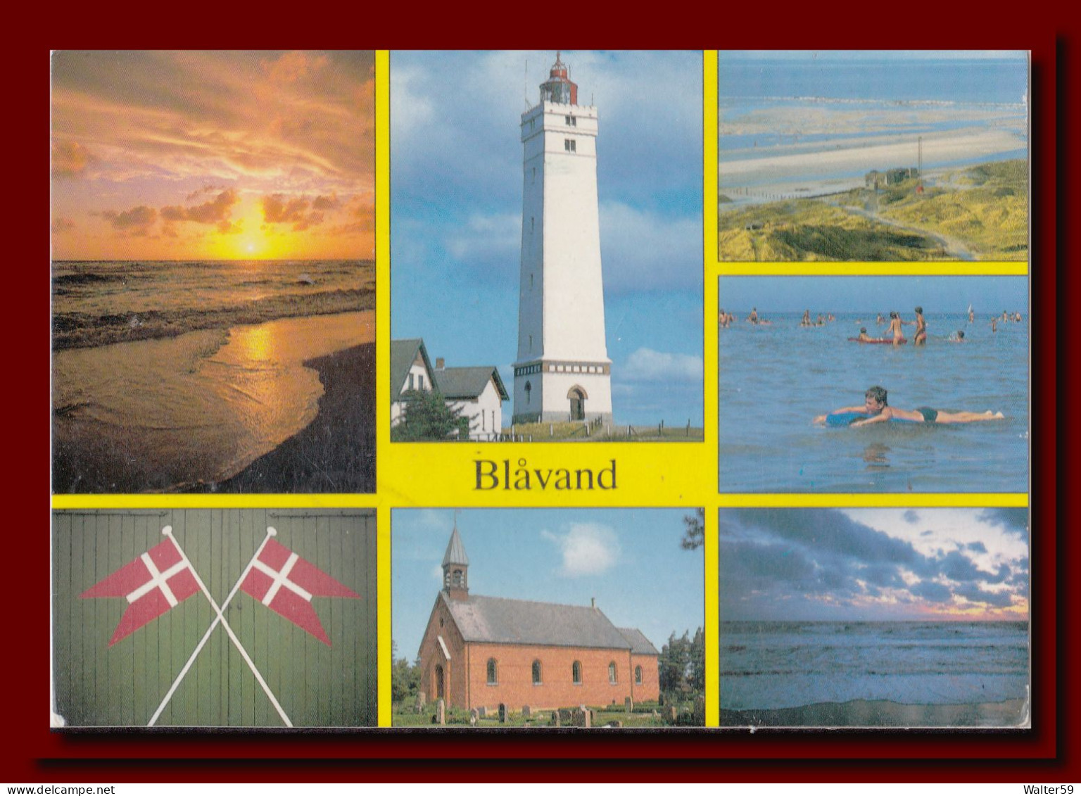 1975 ? Danmark Denmark Postcard Blavand Posted To England 3scans - Dänemark