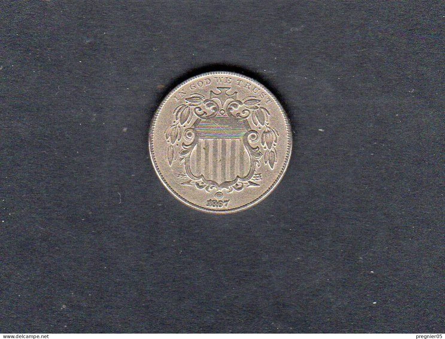 USA - Pièce 5 Cents Shield Nickel 1867 SUP/XF  KM.097 - 1866-83: Escudo