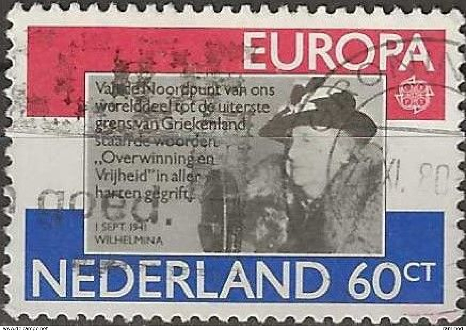 NETHERLANDS 1980 Europa - 90c. - Grey FU - Used Stamps