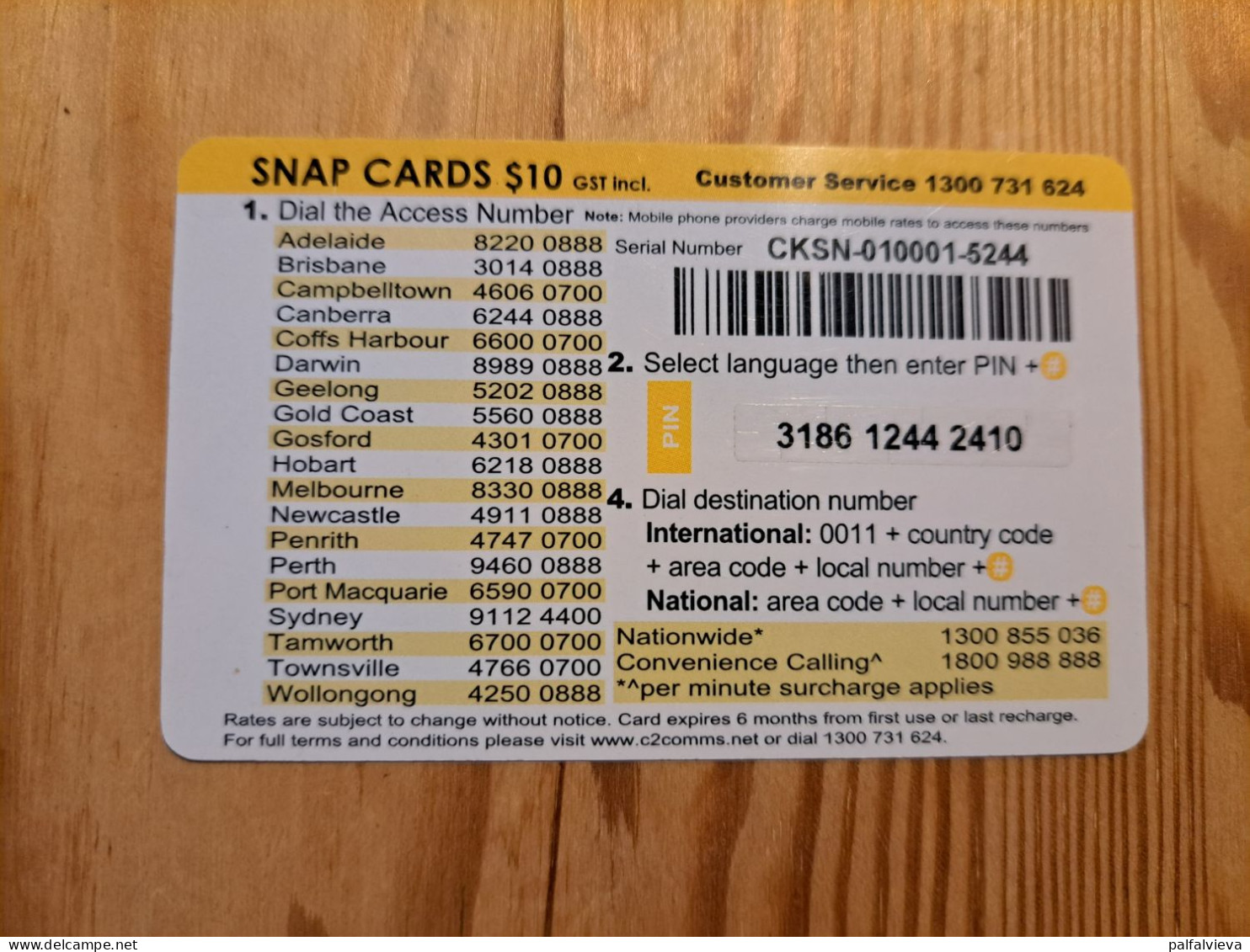 Prepaid Phonecard Australia, AAPT, Snap - Australie