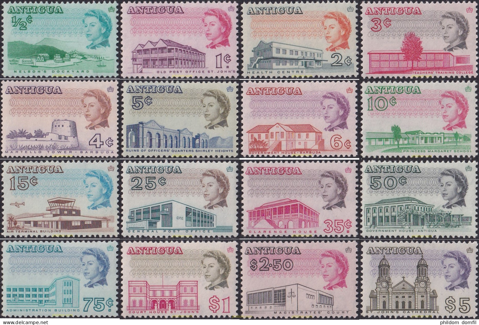 208142 MNH ANTIGUA 1966 EDIFICIOS - Other & Unclassified