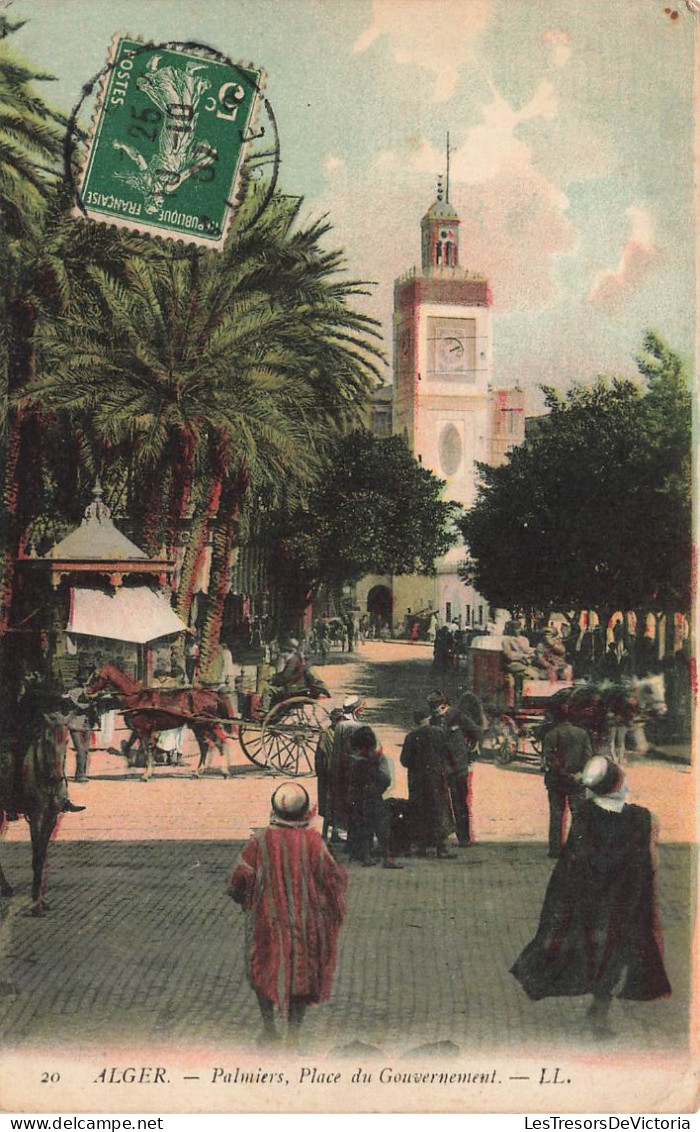 ALGÉRIE - Alger - Palmiers - Place Du Gouvernement - Carte Postale Ancienne - Algeri