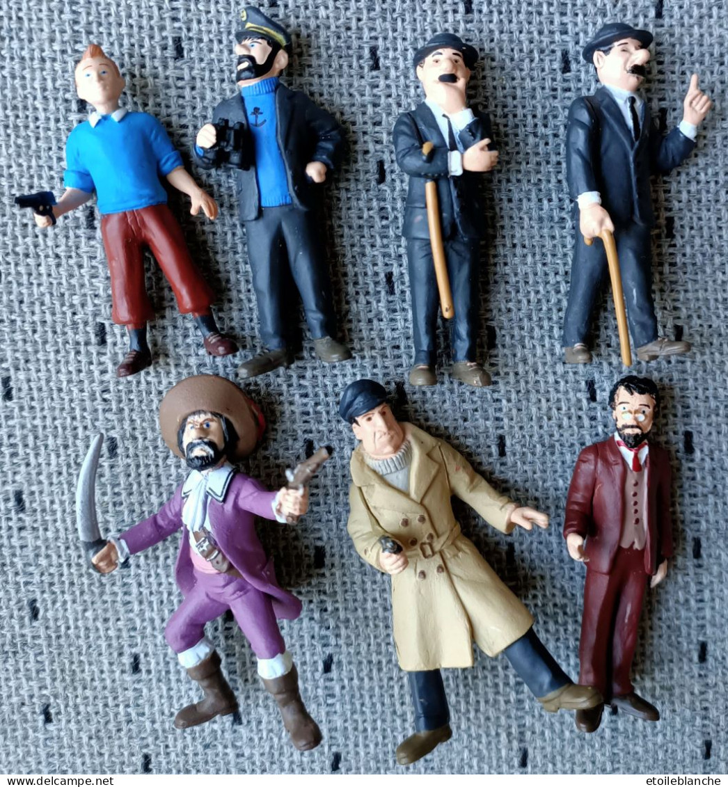 7 Figurines Tintin, Haddock, Dupond, Dupont, Personnages, Bande Dessinée Hergé - PLASTOY - Tintin