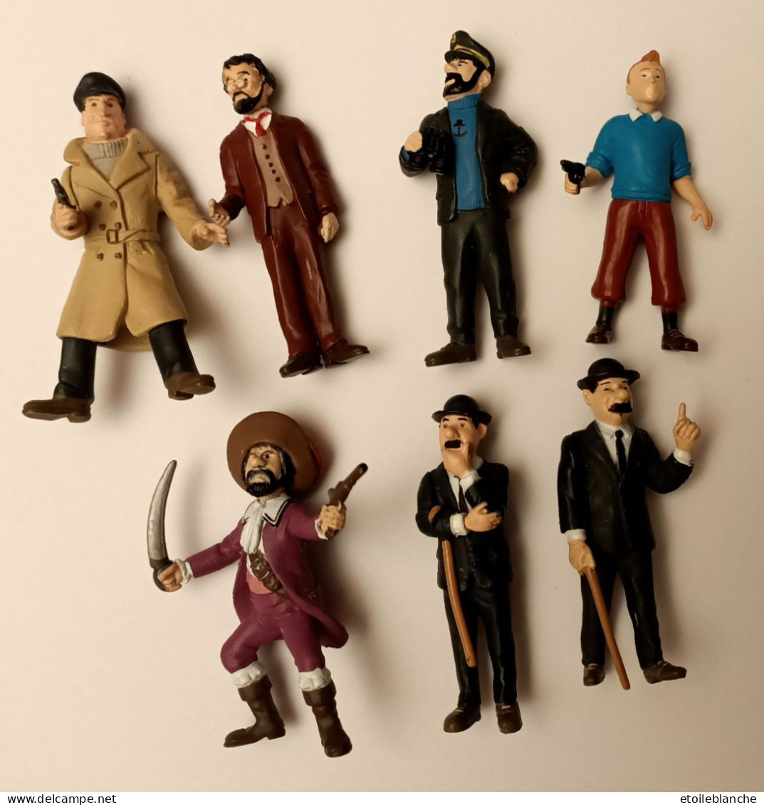 7 Figurines Tintin, Haddock, Dupond, Dupont, Personnages, Bande Dessinée Hergé - PLASTOY - Kuifje