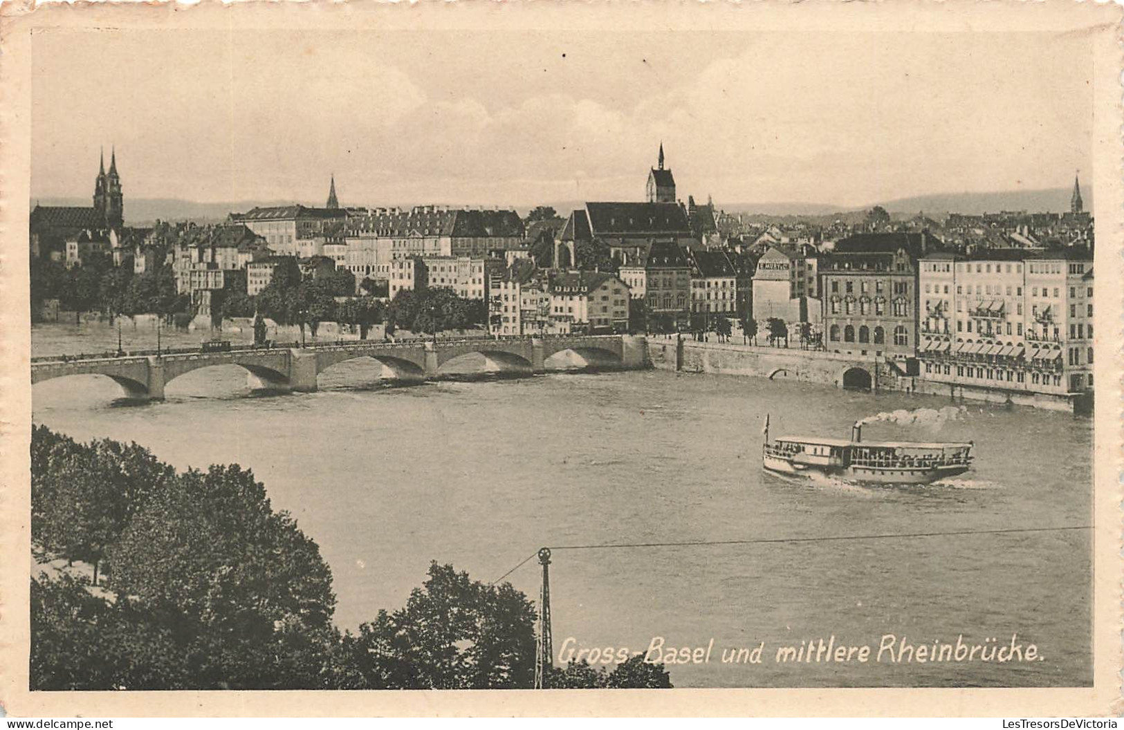 SUISSE - Gross Basel Und Mittlere Rheinbrucke - Carte Postale Ancienne - Autres & Non Classés