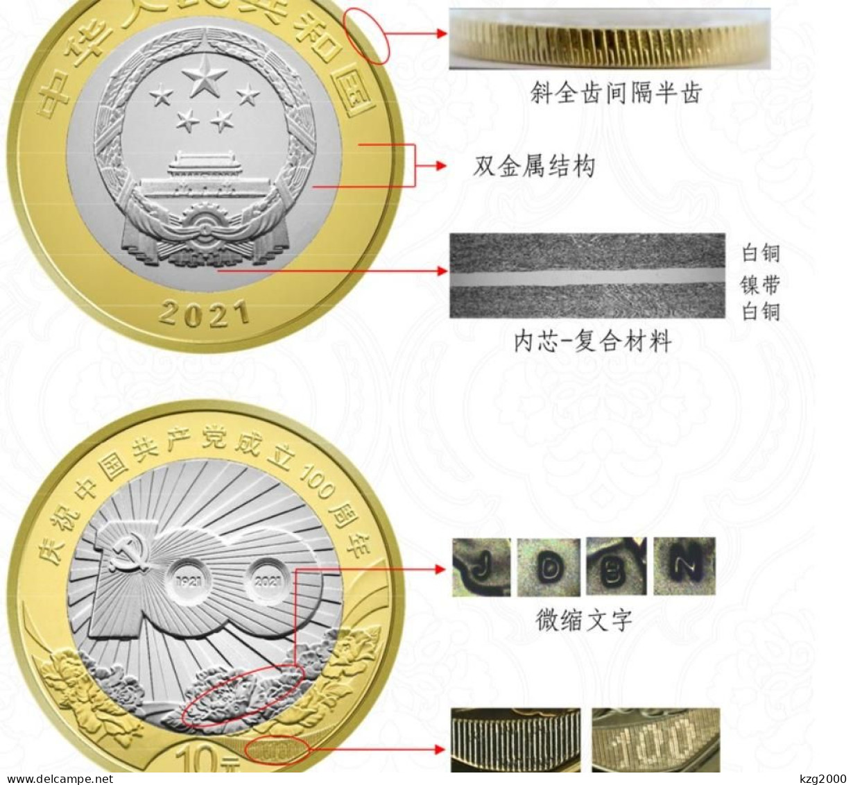 China 10 Yuan Coins 2021 China  100th Of Founding The China Communist Party Coin Copper Alloy 27mm Coin 1 Pcs - China