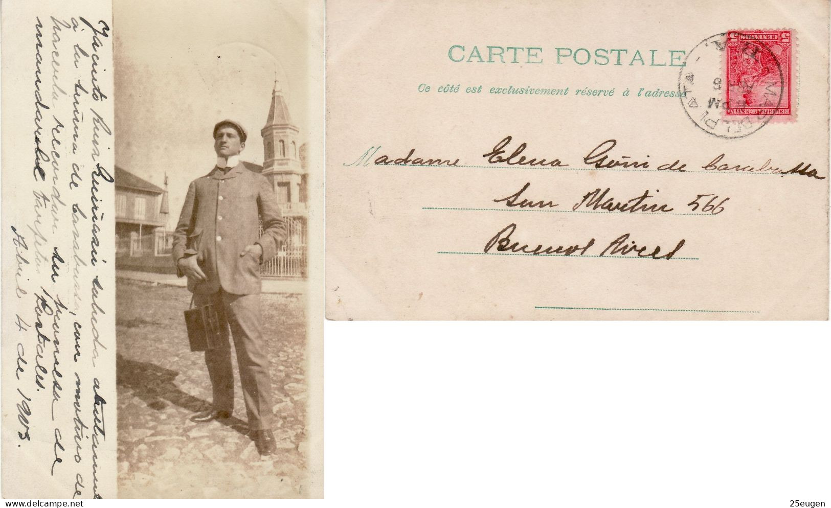 ARGENTINA 1903 POSTCARD SENT TO BUENOS AIRES - Brieven En Documenten