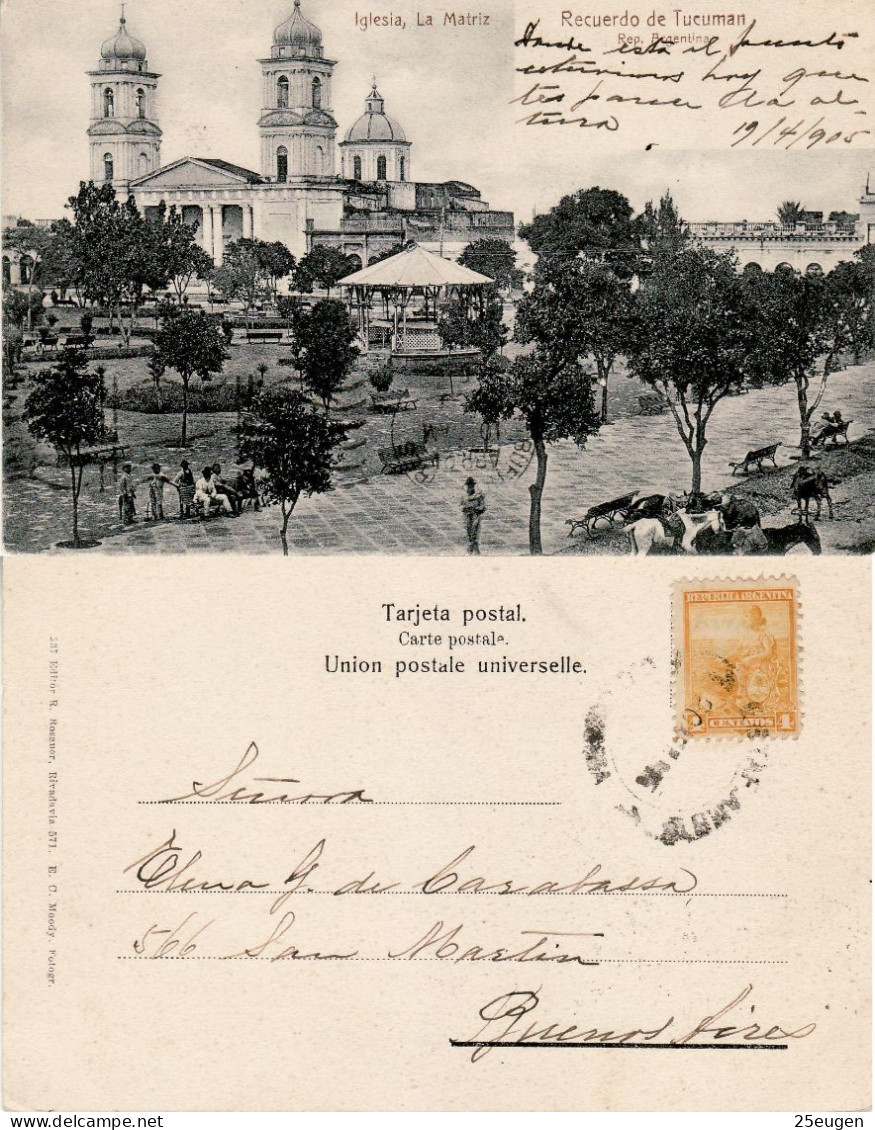 ARGENTINA 1905 POSTCARD SENT TO BUENOS AIRES - Covers & Documents