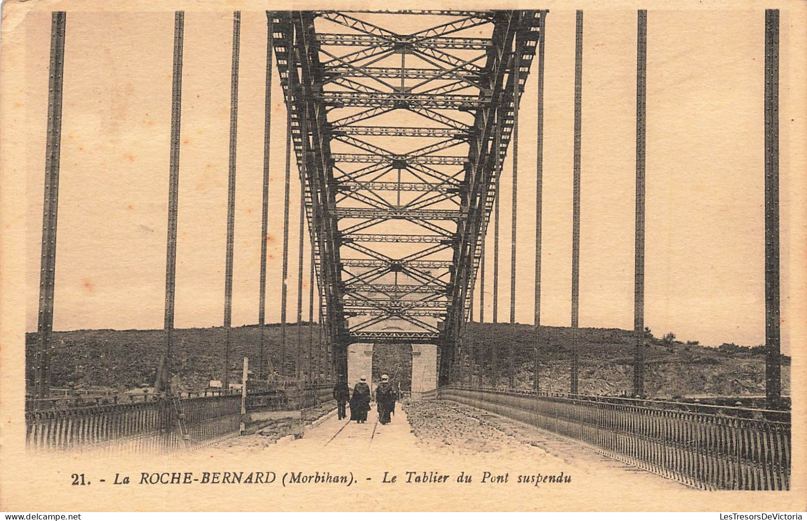 FRANCE - La Roche Bernard - Le Tablier Du Pont Suspendu - Carte Postale Ancienne - La Roche-Bernard