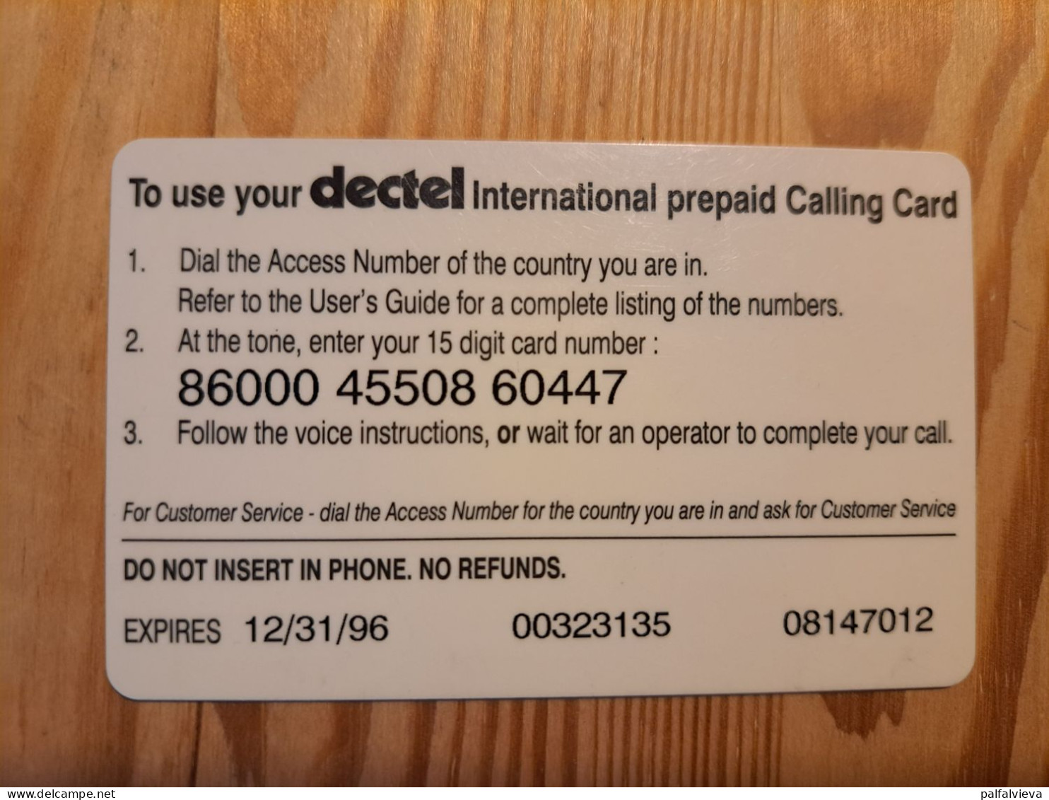 Prepaid Phonecard USA, Dectel - Other & Unclassified