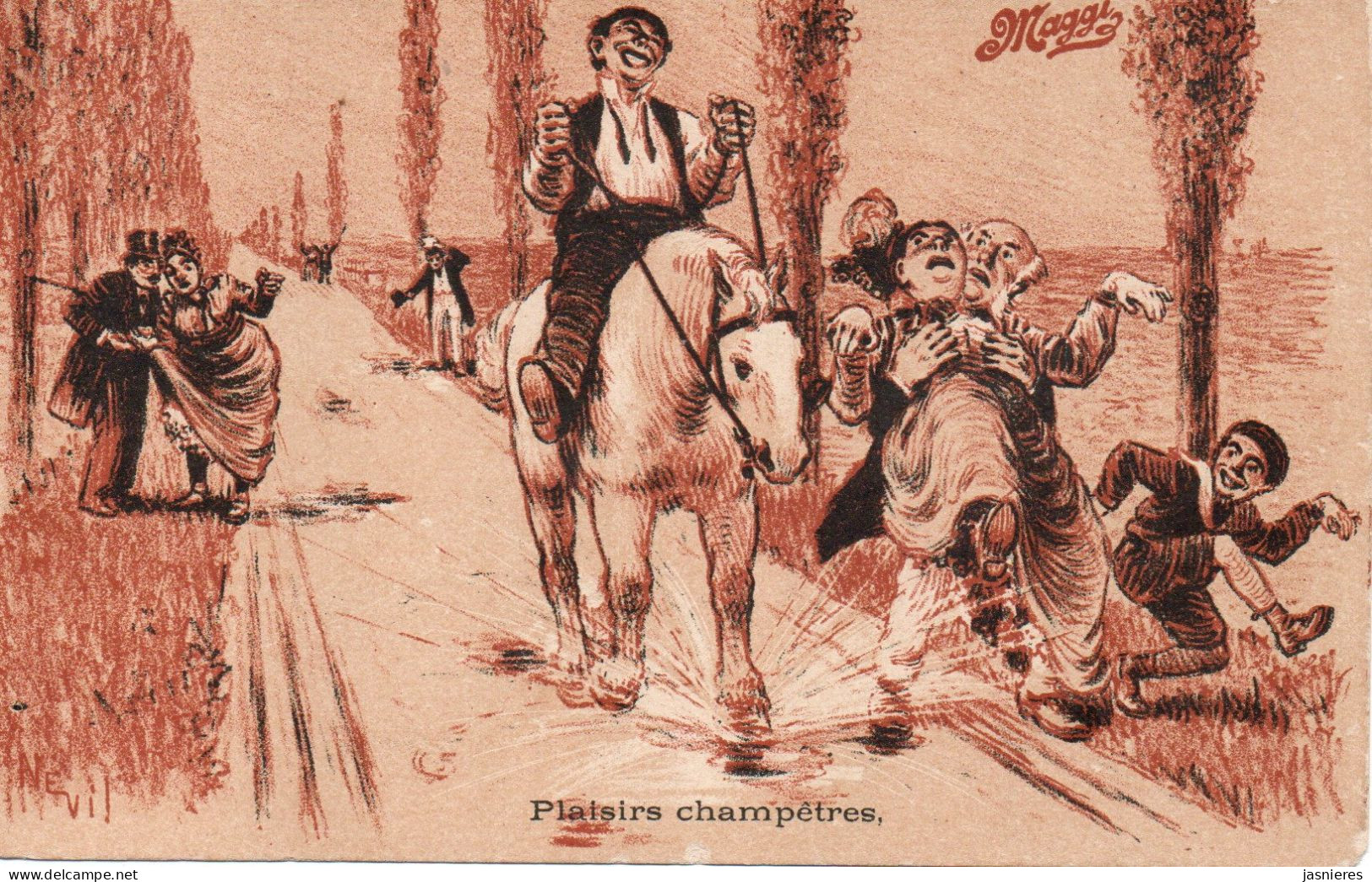 CPA NEVIL - Carte Pour Maggi - "Plaisirs Champêtres" - Nevil