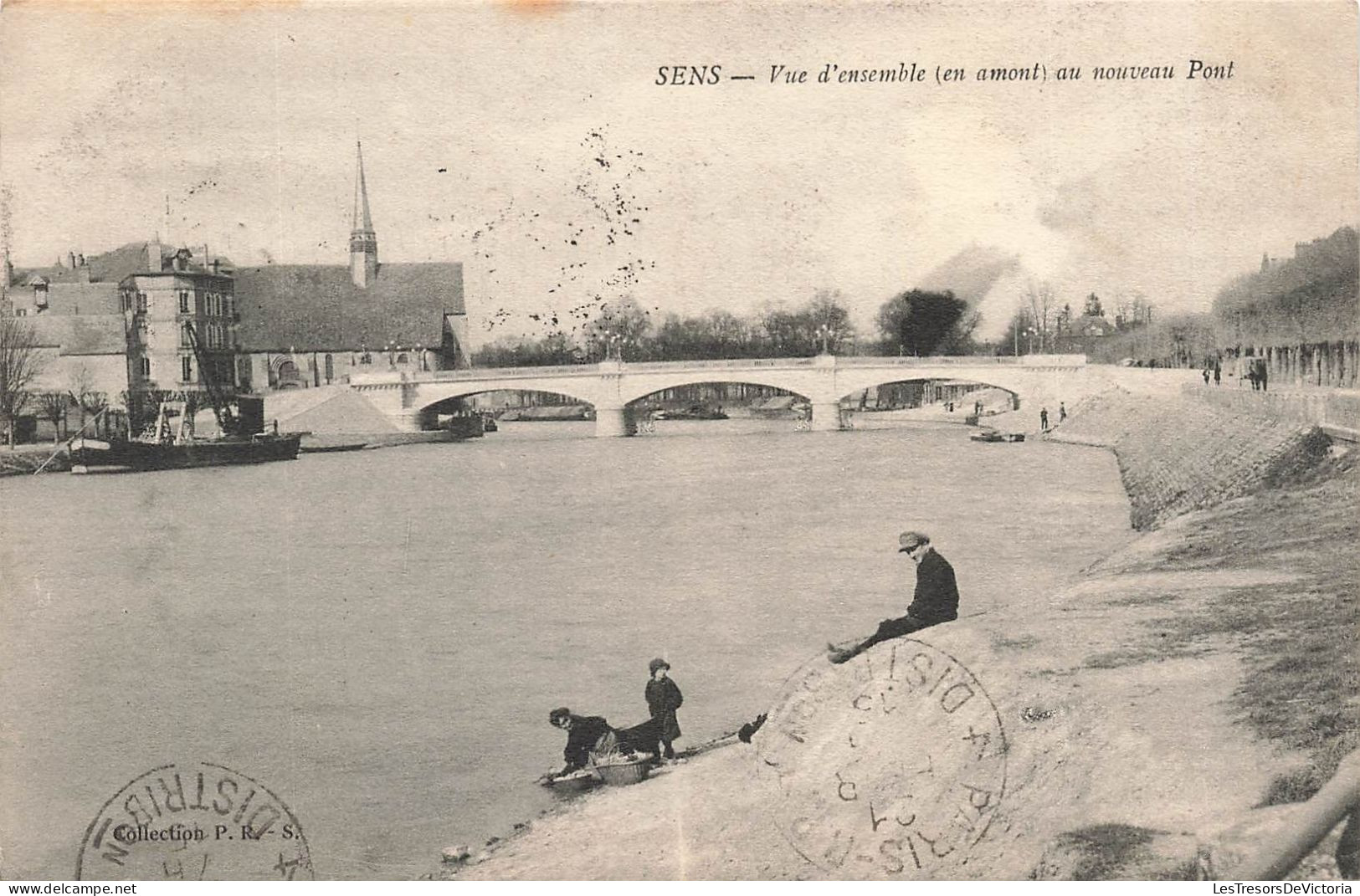 FRANCE - Sens - Vue D'ensemble En Amont Au Nouveau Pont - Carte Postale Ancienne - Sens