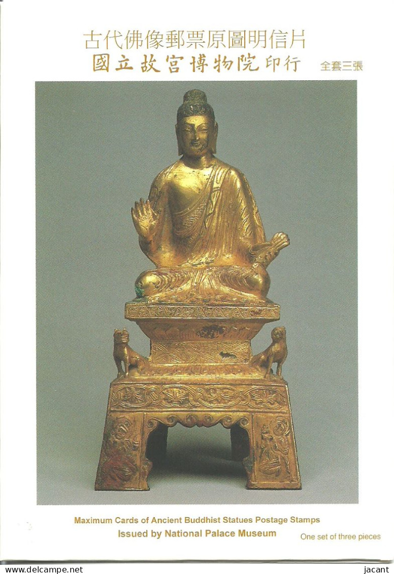 Carte Maximum - Taiwan - Formose - Set Of 3 Cards - Ancient Buddhist Statues - National Palace Museum - Budas - Budhas - Cartes-maximum