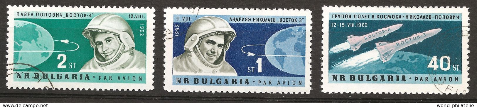Bulgarie Bulgaria 1962 N° PA 93 / 5 O Espace, Cosmonautes, Vol Spacial Groupé, Nicolaiev, Popovitch, Vostock, Fusée - Used Stamps