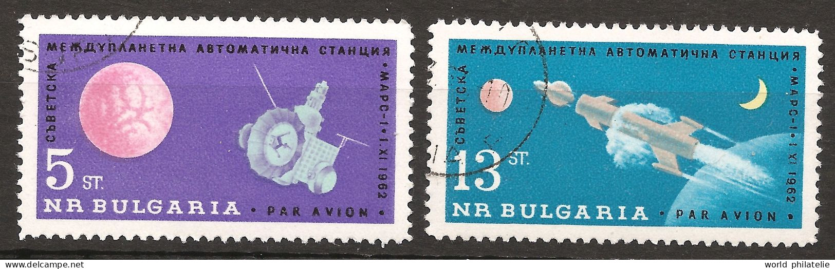 Bulgarie Bulgaria 1963 N° PA 96 / 7 O Espace, Cosmonautes, URSS, Sonde, Mars, Planète, Fusée, Lavotchkine Echecs Science - Used Stamps