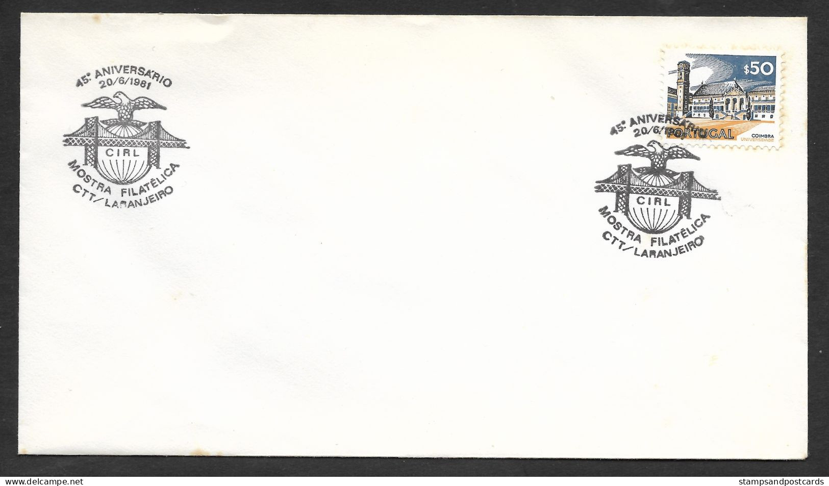 Portugal Cachet Commémoratif  Expo Philatelique Aigle Pont Laranjeiro 1981 Event Postmark Stamp Expo Eagle Bridge - Sellados Mecánicos ( Publicitario)