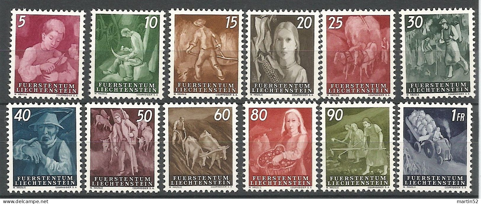 Liechtenstein 1951: Landwirtschaft Vie Rurale Zu 236-247 Mi 289-300 Yv 251-262 ** Postfrisch MNH (Zumstein CHF 150.00) - Ungebraucht