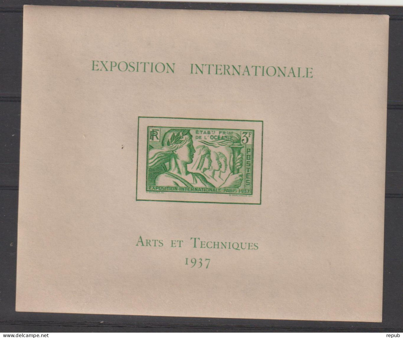 Océanie 1937 Expo Paris BF 1 ** MNH - Blocchi & Foglietti