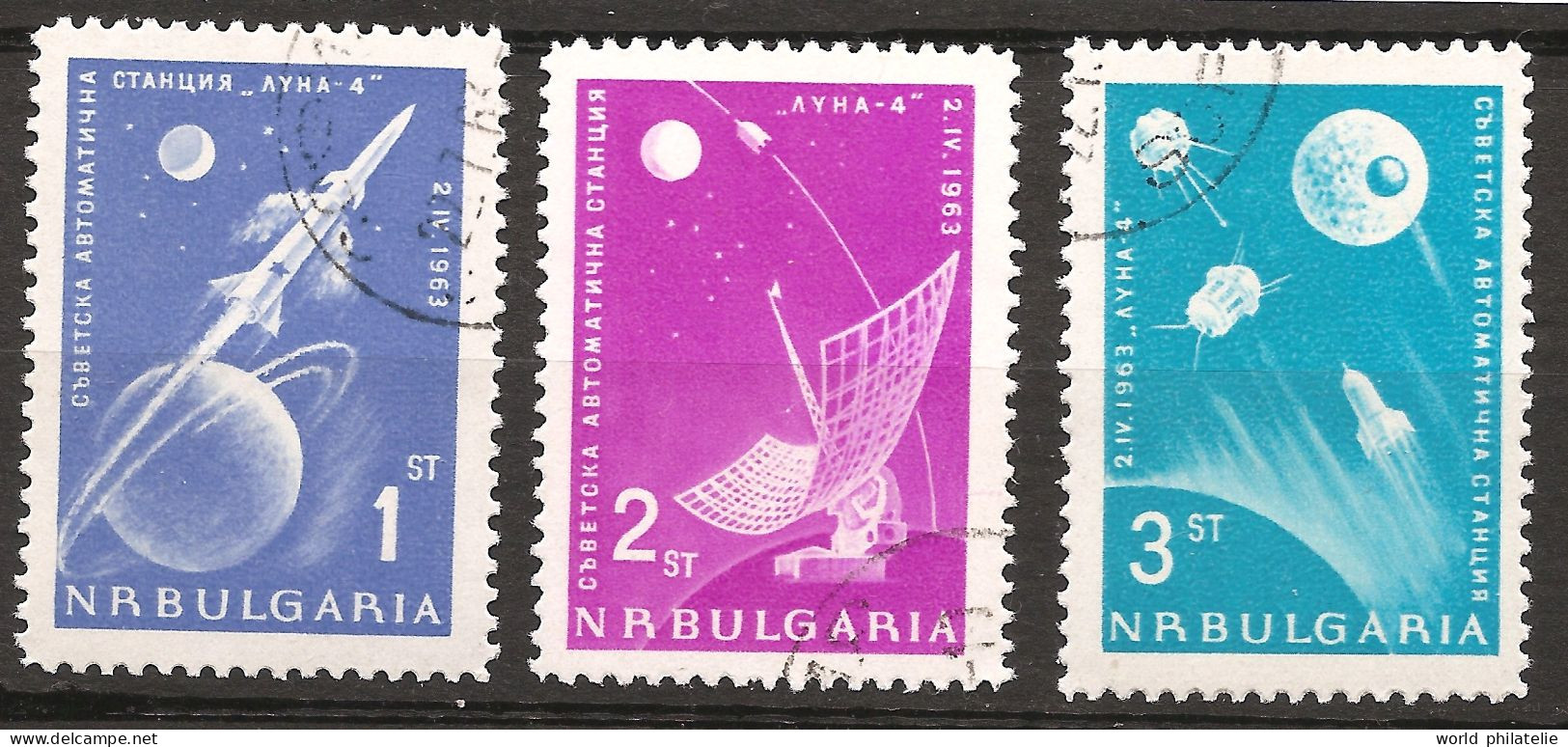 Bulgarie Bulgaria 1963 N° 1194 / 6 O Espace, Lunik IV, Fusée Porteuse, Radar, Satellite, Lune, URSS, Luna, Exploration - Used Stamps