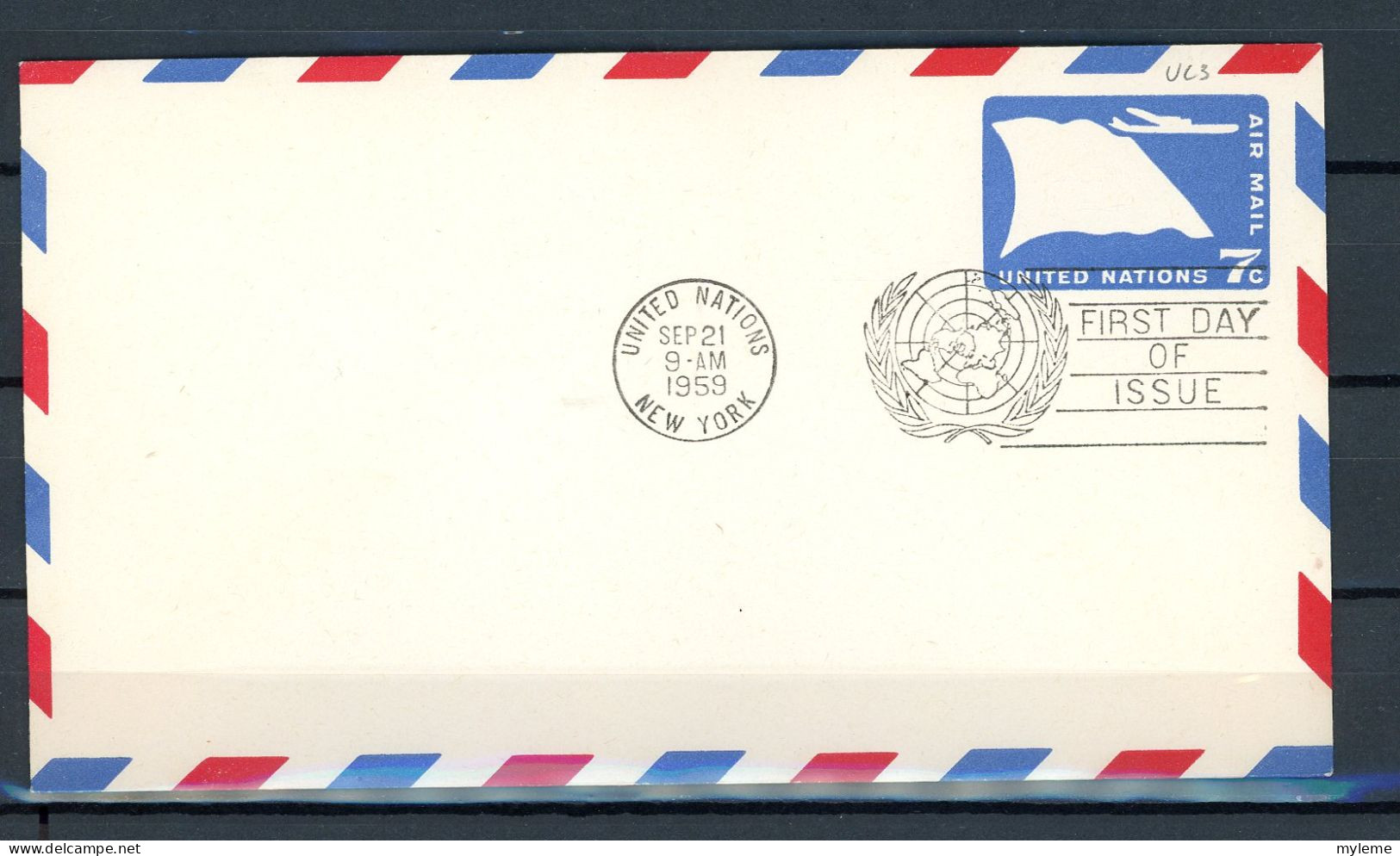 AX3a-3 Nations Unies Entier Postal N° PA 7   Saisir !!! - Airmail