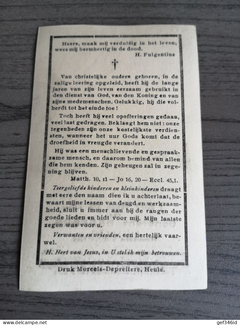 Laperre Tanghe Gulleghem 1842 Heule 1929 Médaille Voor Moed En Zelfopoffering - Religion & Esotérisme