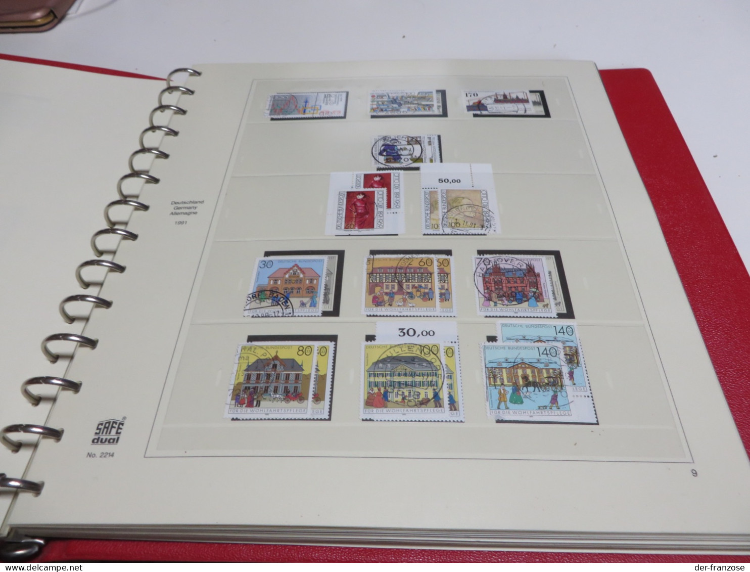 DEUTSCHLAND / BUND 1991 bis 1995 Posten o / ** /  MARKEN auf SAFE - dual - VORDRUCK im BINDER