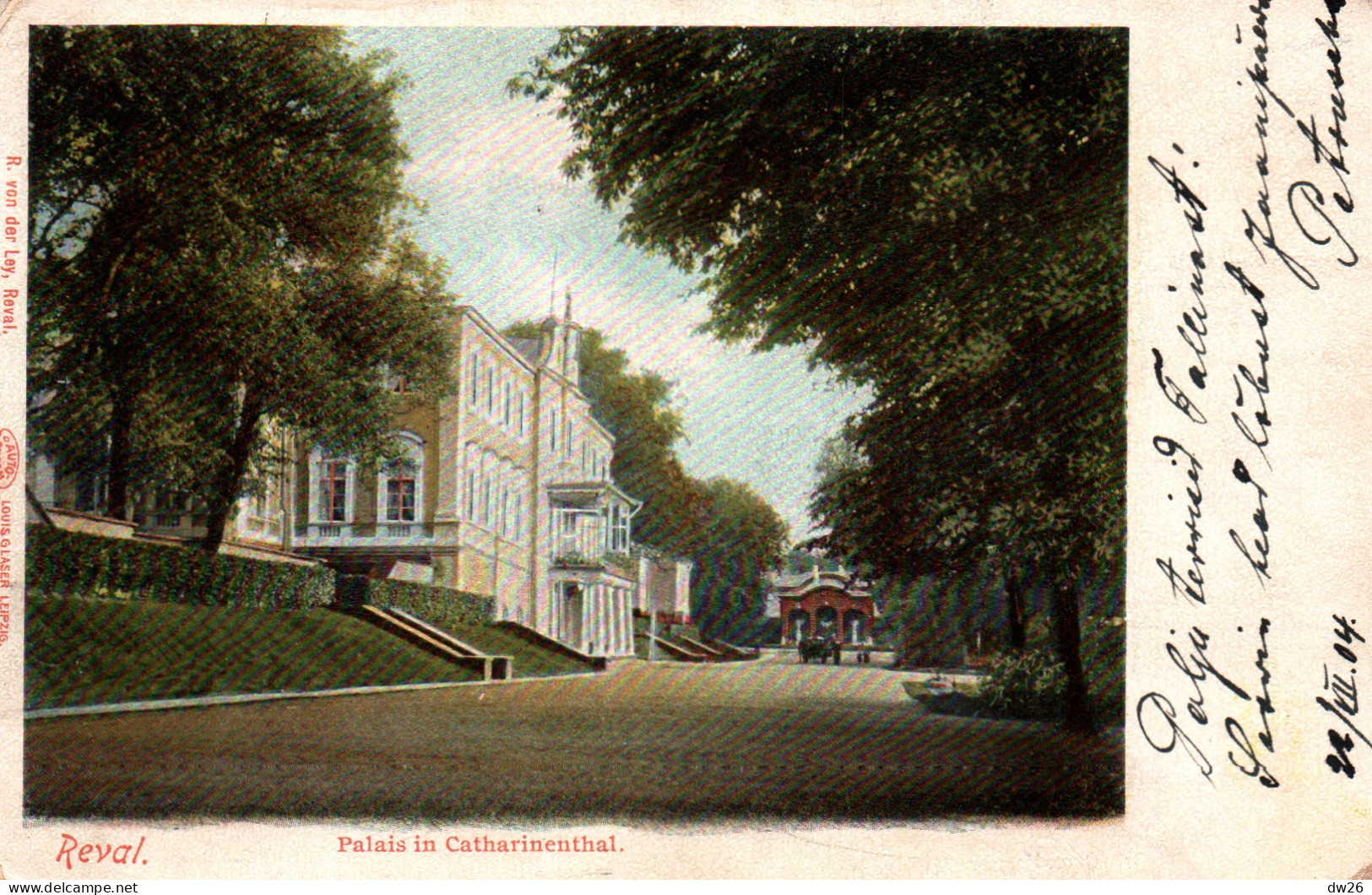 Reval (Estonie, Eesti) Palais In Catharinenthal, Château De Kadriorg à Tallinn - Lithographie - Carte Dos Simple De 1904 - Estonia