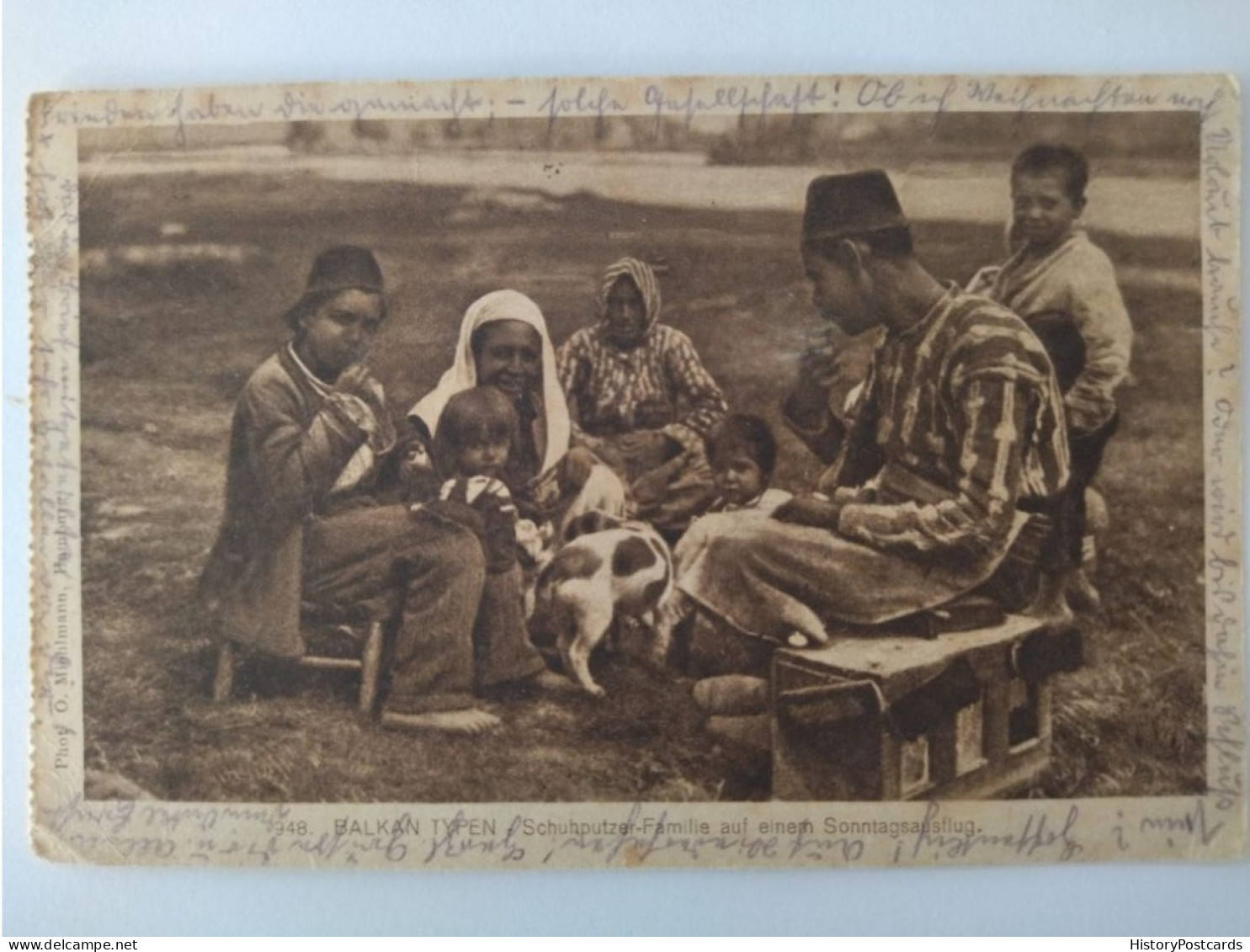 Schuhputzer-Familie Auf Sonntagsausflug, Balkan-Typen, Zigeuner, Deutsche Feldpost 1918 - Bosnie-Herzegovine