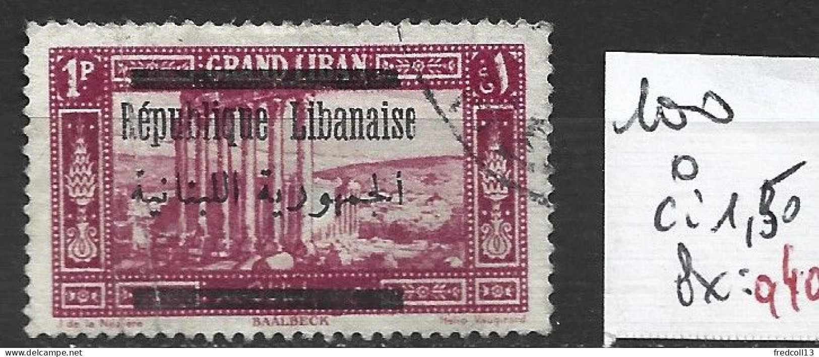 GRAND LIBAN 100 Oblitéré Côte 1.50 € - Used Stamps