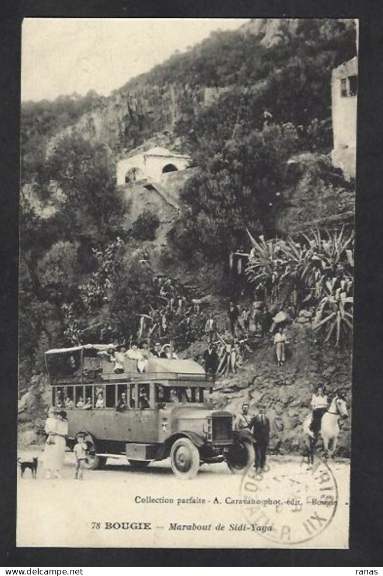 CPA Algérie Bougie Courrier Autobus Marabout Circulé - Andere & Zonder Classificatie