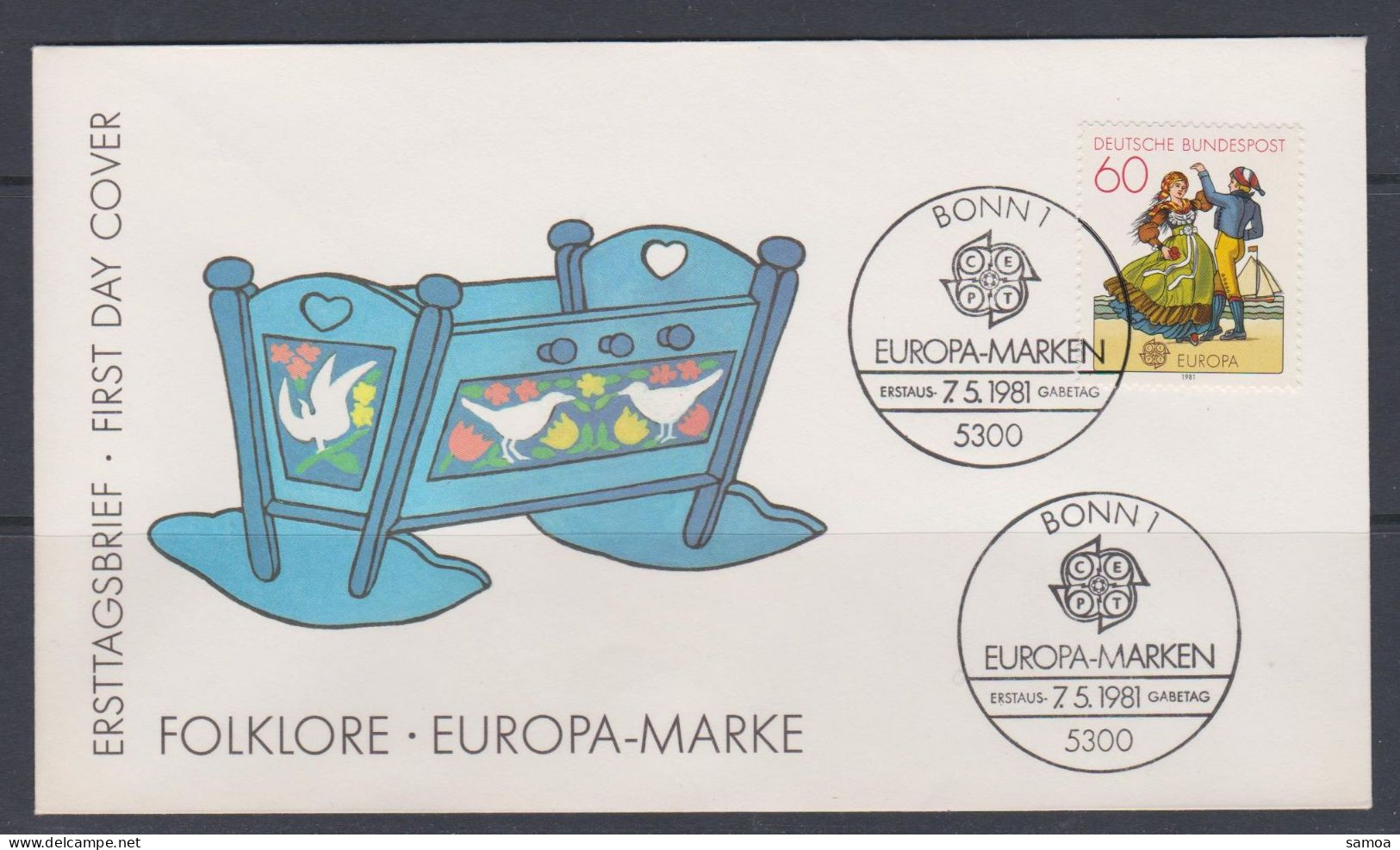 Allemagne RFA FDC 1981 929 Europa Folklore Danseurs Allemagne Du Nord Costumes - 1981-1990