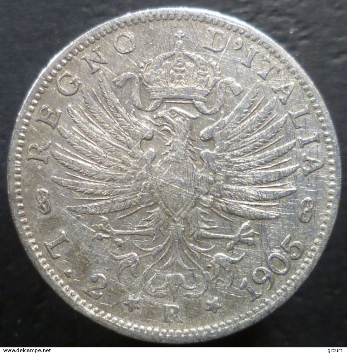 Italia - 2 Lire 1905 - Aquila Sabauda - Gig. 93 - KM# 33 - 1900-1946 : Victor Emmanuel III & Umberto II