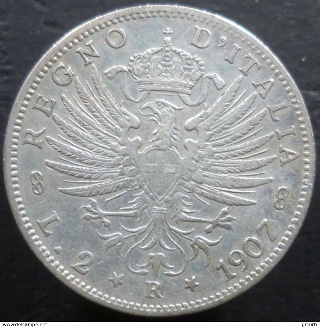 Italia - 2 Lire 1907 - Aquila Sabauda - Gig. 95 - KM# 33 - 1900-1946 : Victor Emmanuel III & Umberto II