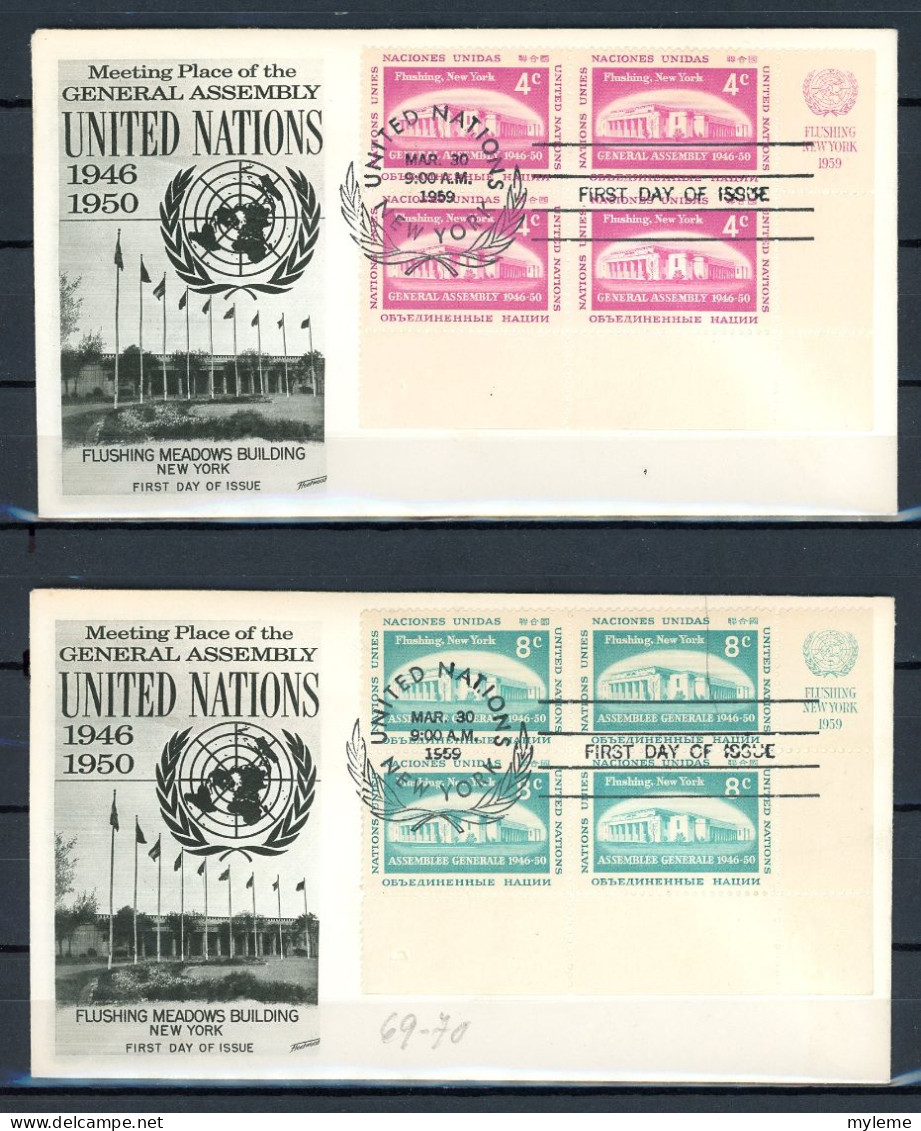 AX3a-4 Nations Unies  N° 66 + 67   Saisir !!! - FDC