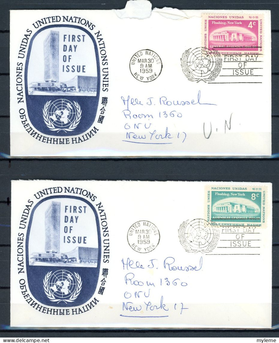 AX3a-4 Nations Unies  N° 66 + 67   Saisir !!! - FDC