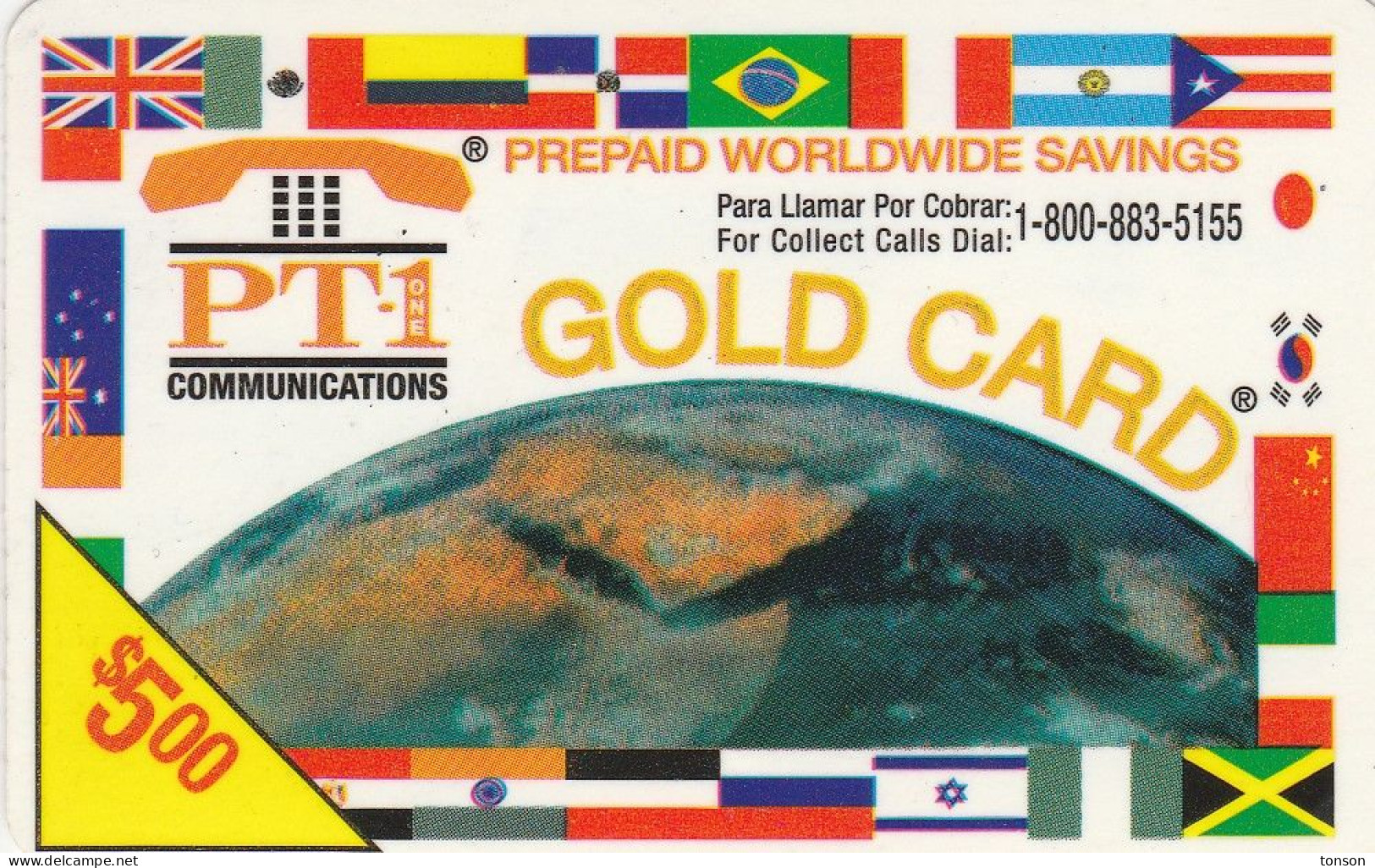 United States, US-PT1-?, Earth And Flags $5 - Expiry 07/2006, 2 Scans. - Andere & Zonder Classificatie