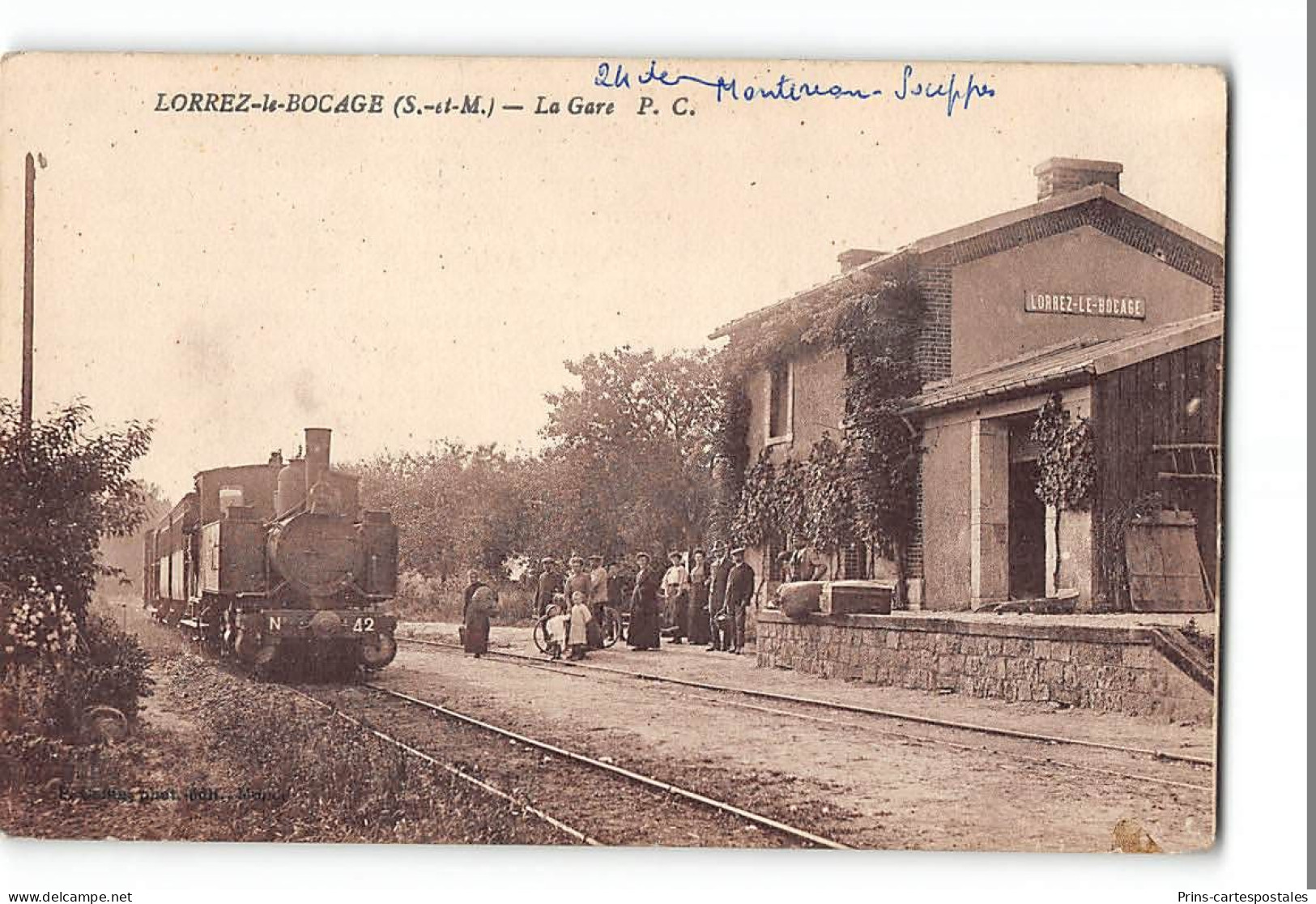 CPA 77 Lorrez Bocage La Gare Et Le Train Tramway - Lorrez Le Bocage Preaux