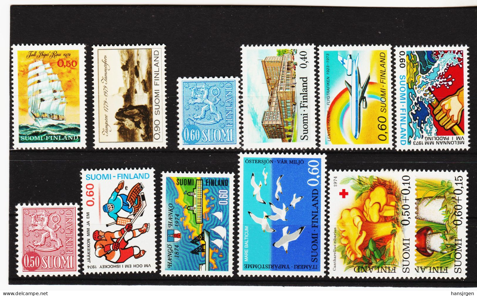 CAO158  F I N L A N D  L O T  Aus 1970/74   ** Postfrisch SIEHE ABBILDUNG - Unused Stamps