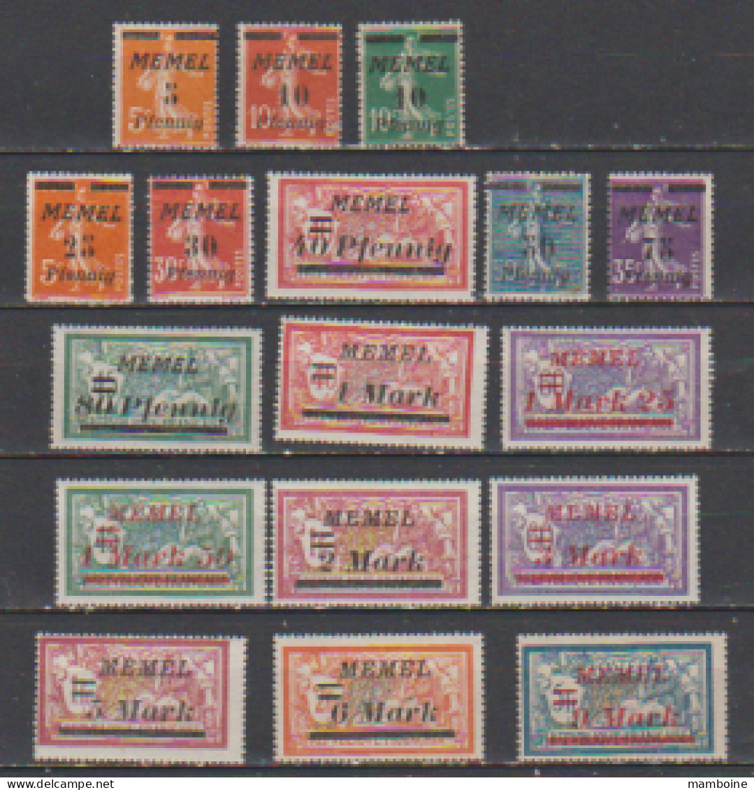 Memel 1922   N°45 à 64  Neuf X   17 Valeurs ( Manque Le 48 . 49. 50) - Nuevos