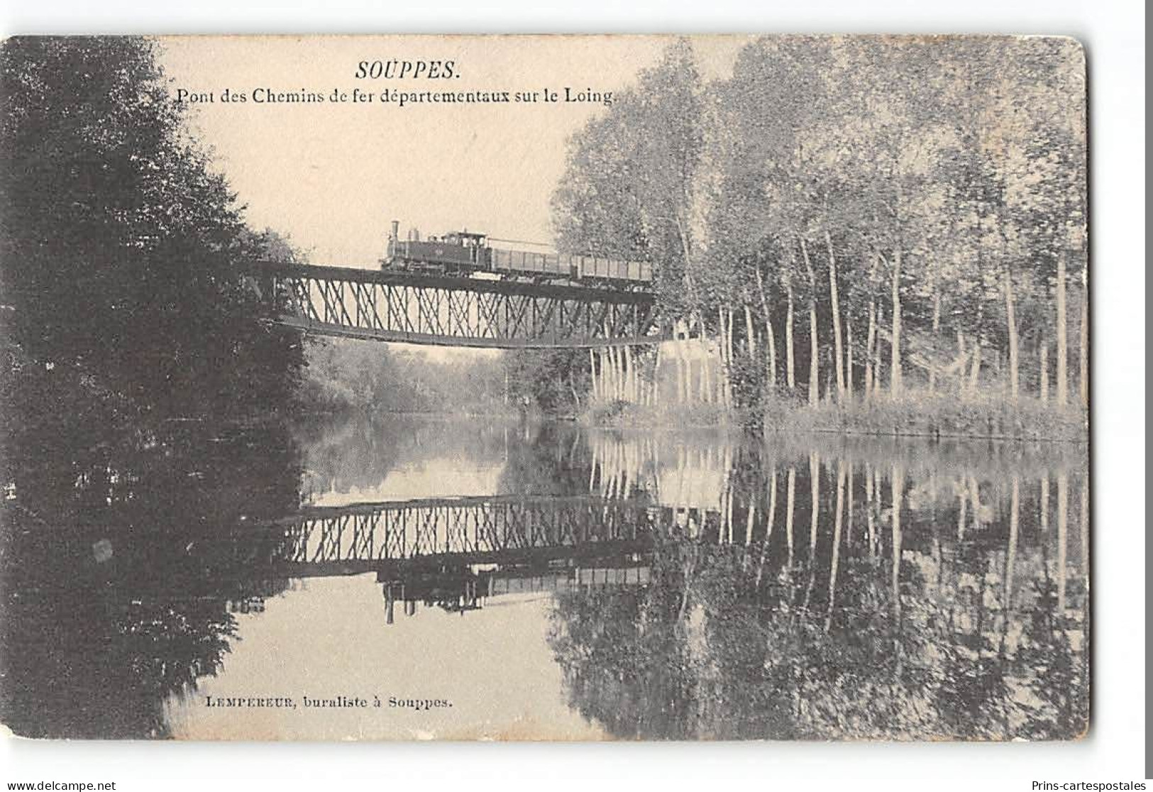 CPA 77 Souppes Pont Sur Le Loing Et Le Train Tramway - Souppes Sur Loing