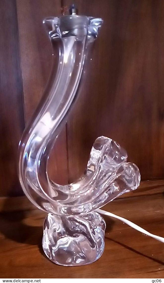 Pied De Lampe Cristal Signé DAUM France - Glass & Crystal