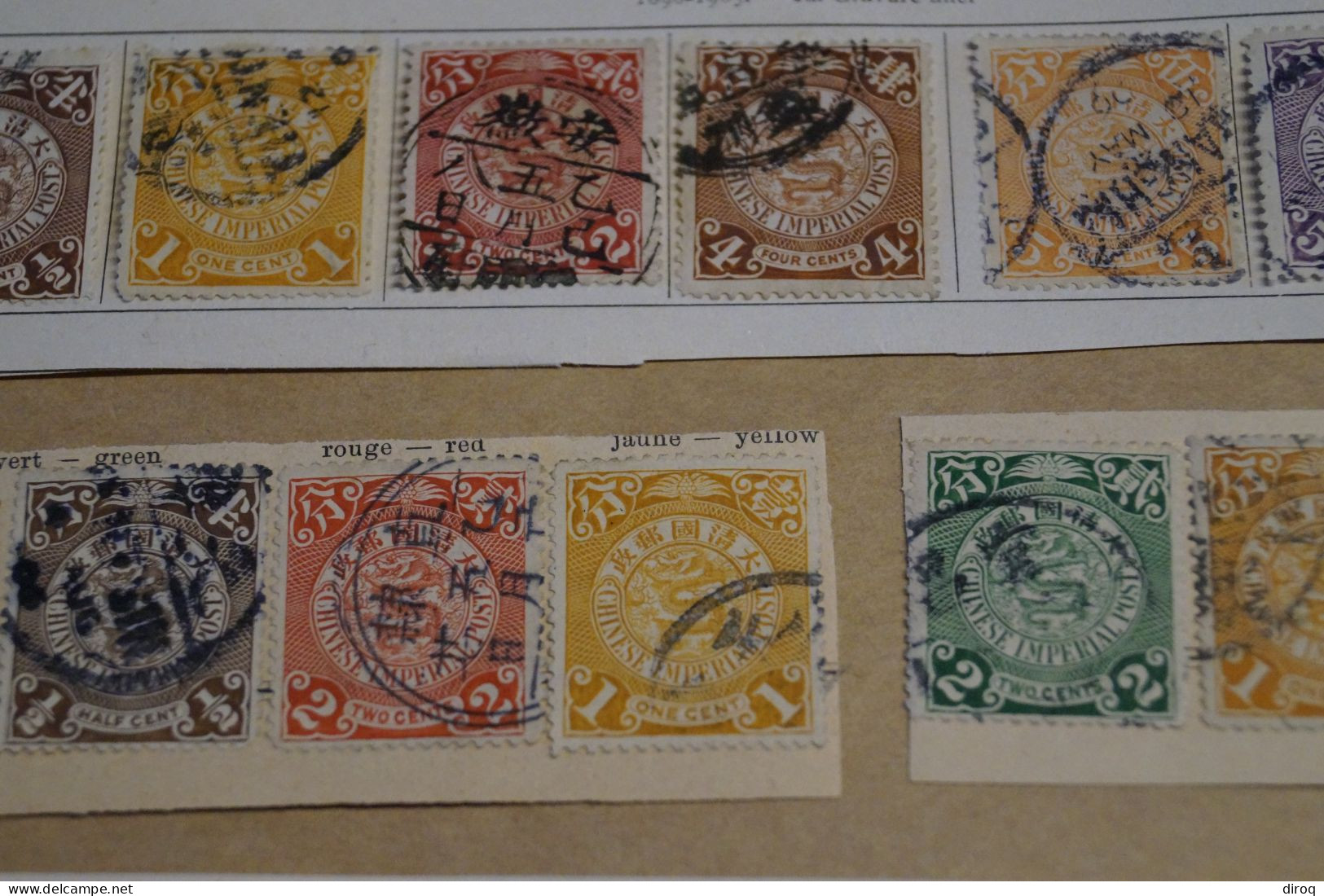 Chine,Chines,lot de 30 timbres oblitérés,1898 - 1910,certains avec surcharges, pour collection,collector